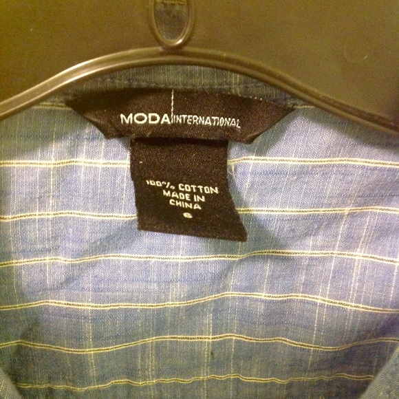 Blue pin stripe women's button up - Picture 3 of 3